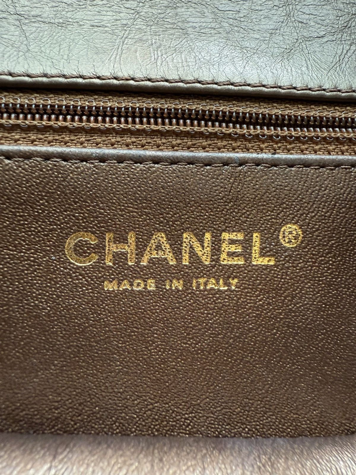 Chanel Chanel metallic bronze embossed Logo Classic Flap Bag Size ONE SIZE - 3 Thumbnail