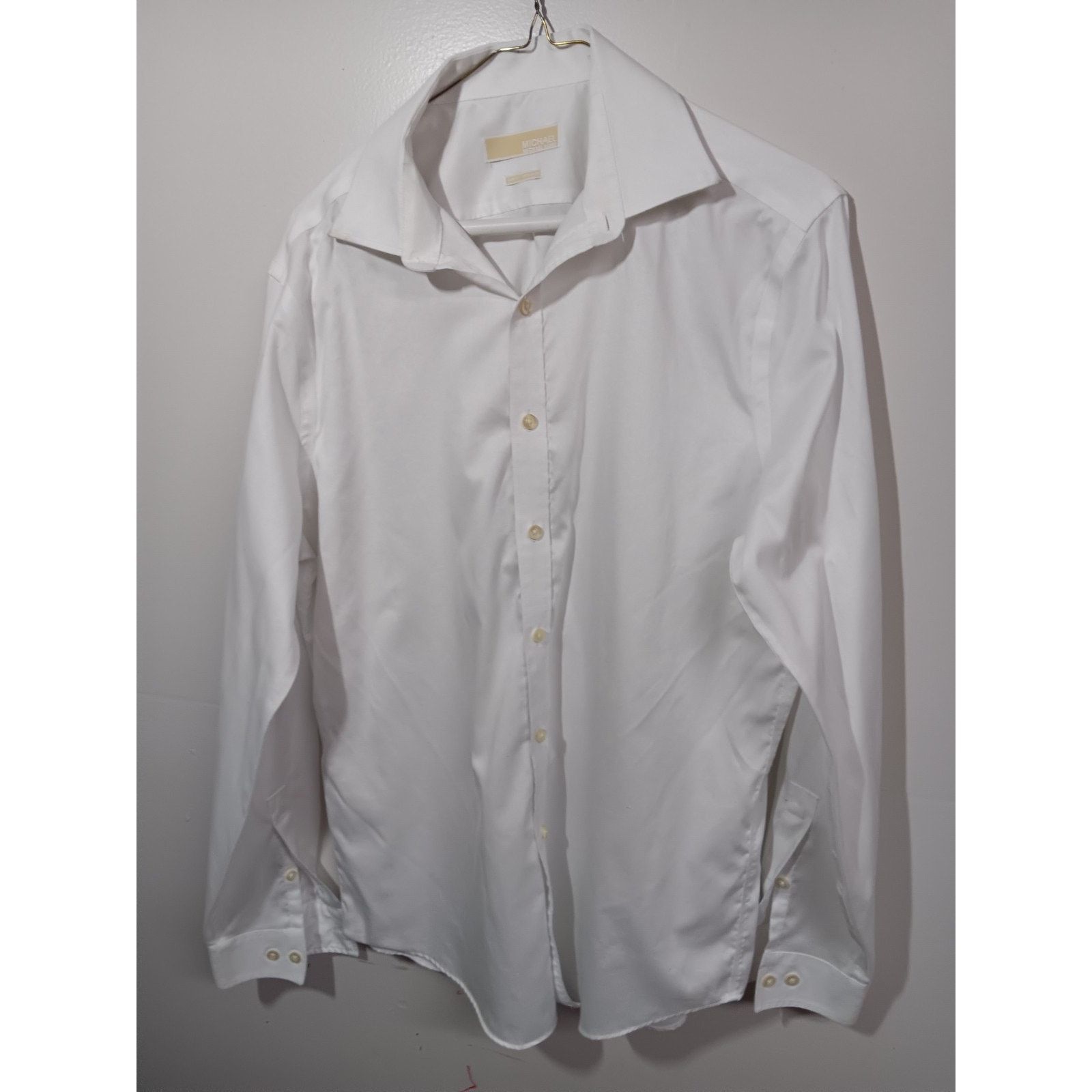 Michael Kors Michael Kors Men’s White Dress Shirt Size 16 24/25 Slim Fit Size US L / EU 52-54 / 3 - 1 Thumbnail