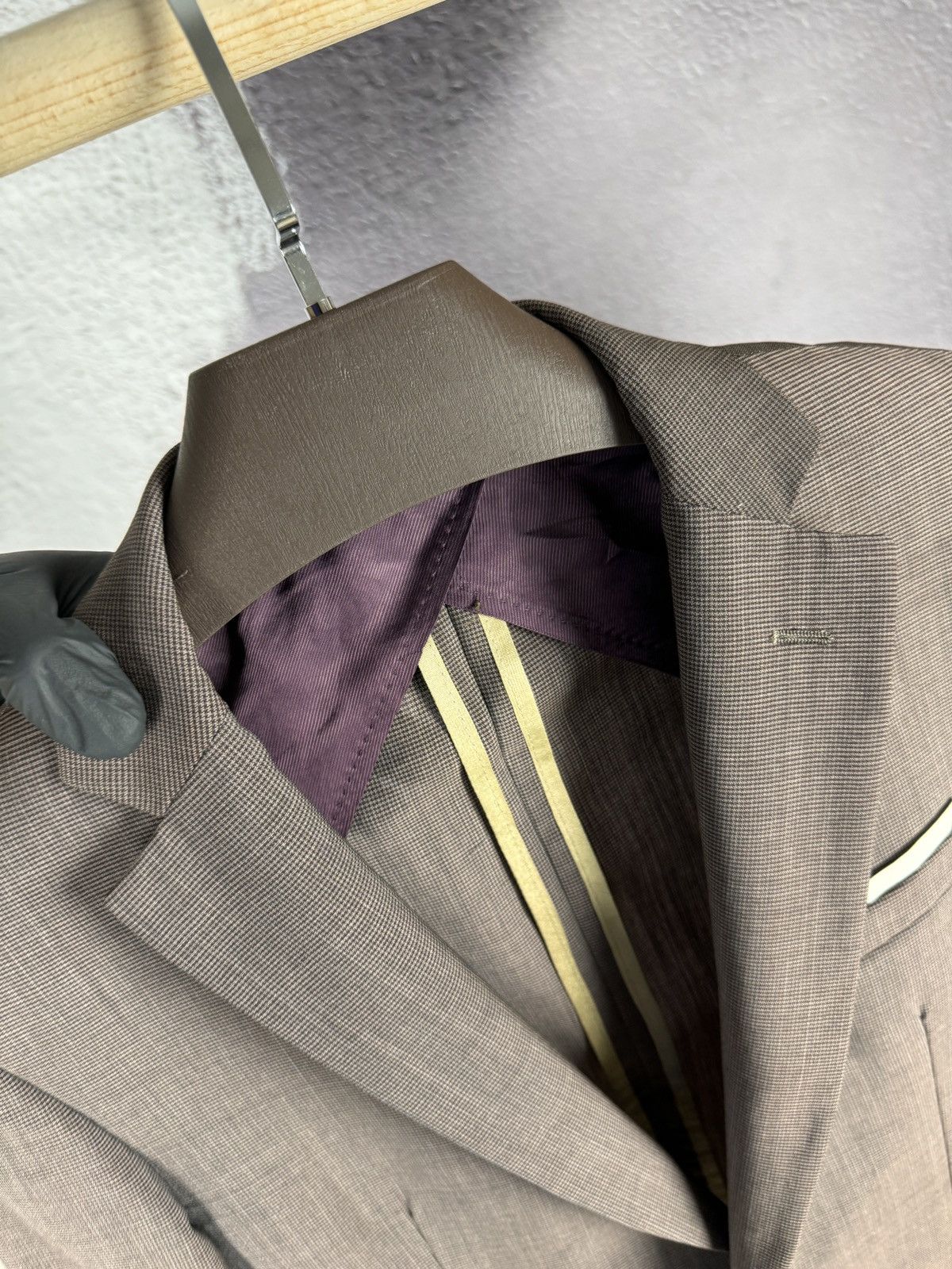 Paoloni Paoloni grey brown 2 button unlined wool blazer Size 38R - 8 Thumbnail