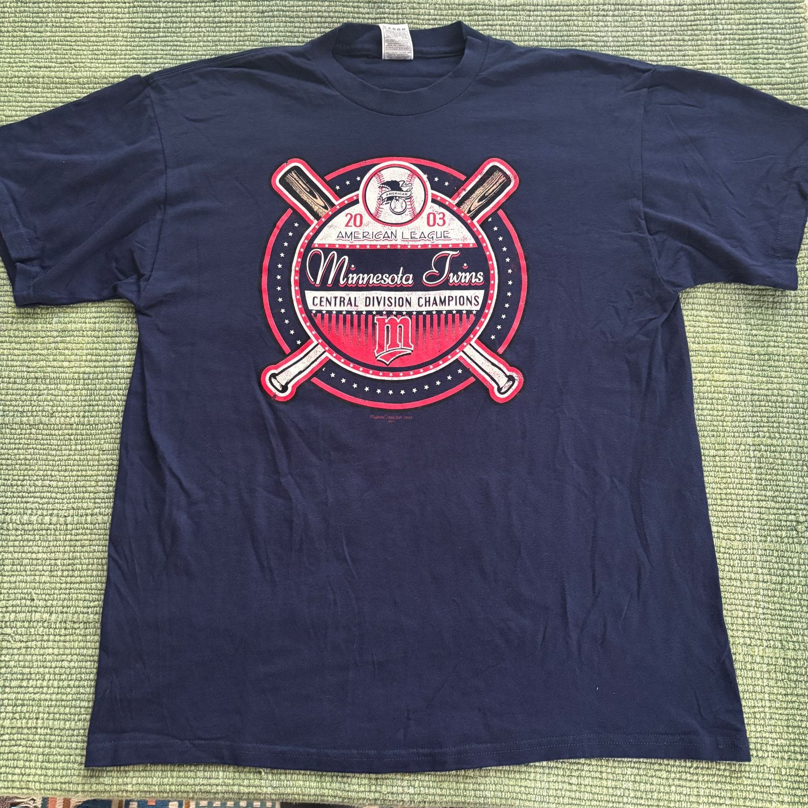 MLB × Vintage Vintage Minnesota Twins 2003 Central Division Champions Tee Size US XL / EU 56 / 4 - 2 Thumbnail