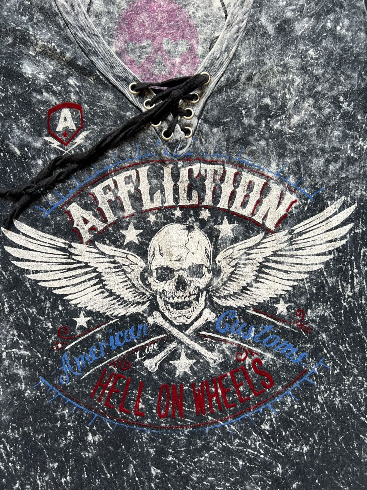 Affliction Affliction Women's Skull T-shirt Y2K Tee Size L / US 10 / IT 46 - 6 Thumbnail