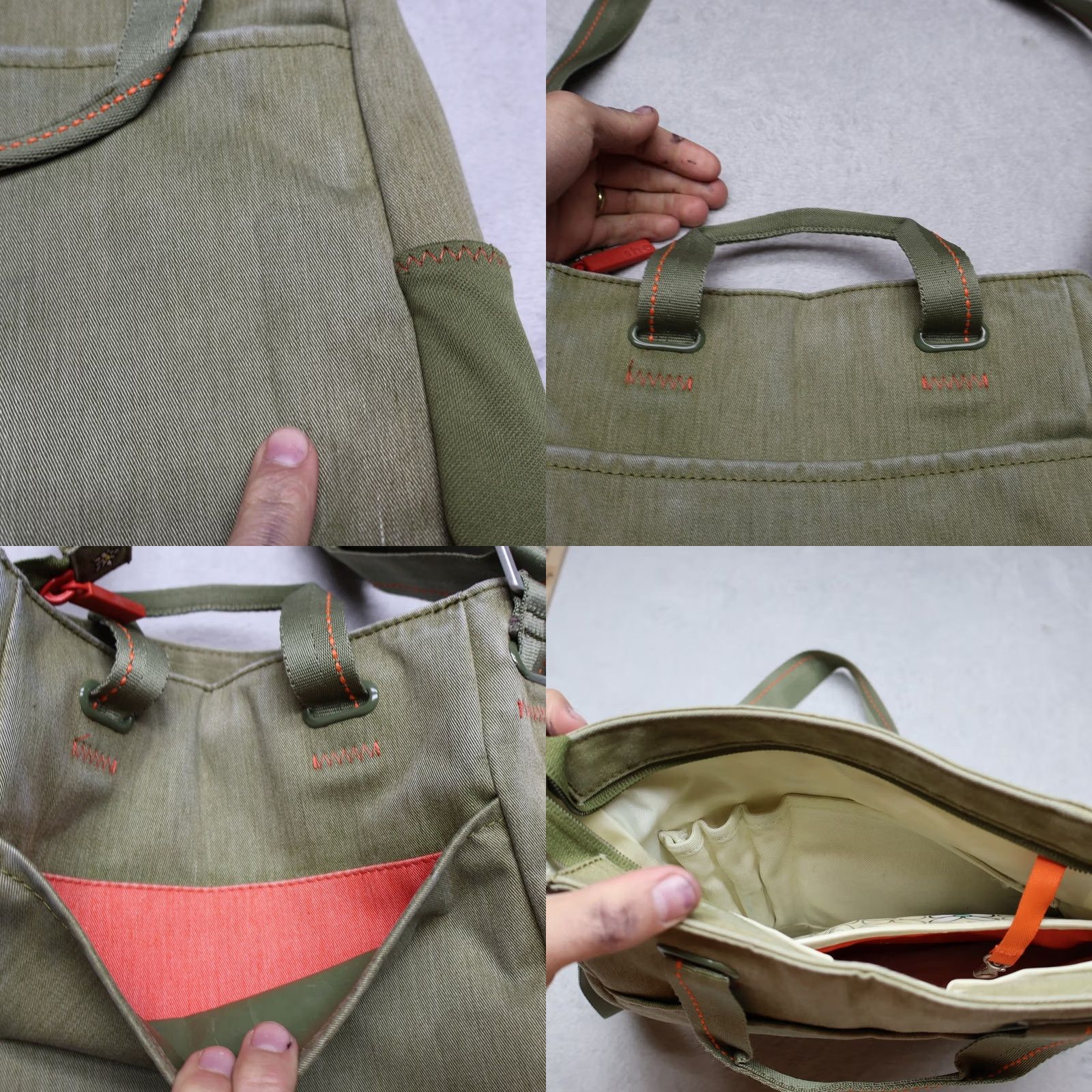 Vintage Sherpani Bag Womens Medium Trevia Crossbody Green Canvas Tote Travel Casual Size ONE SIZE - 9 Thumbnail