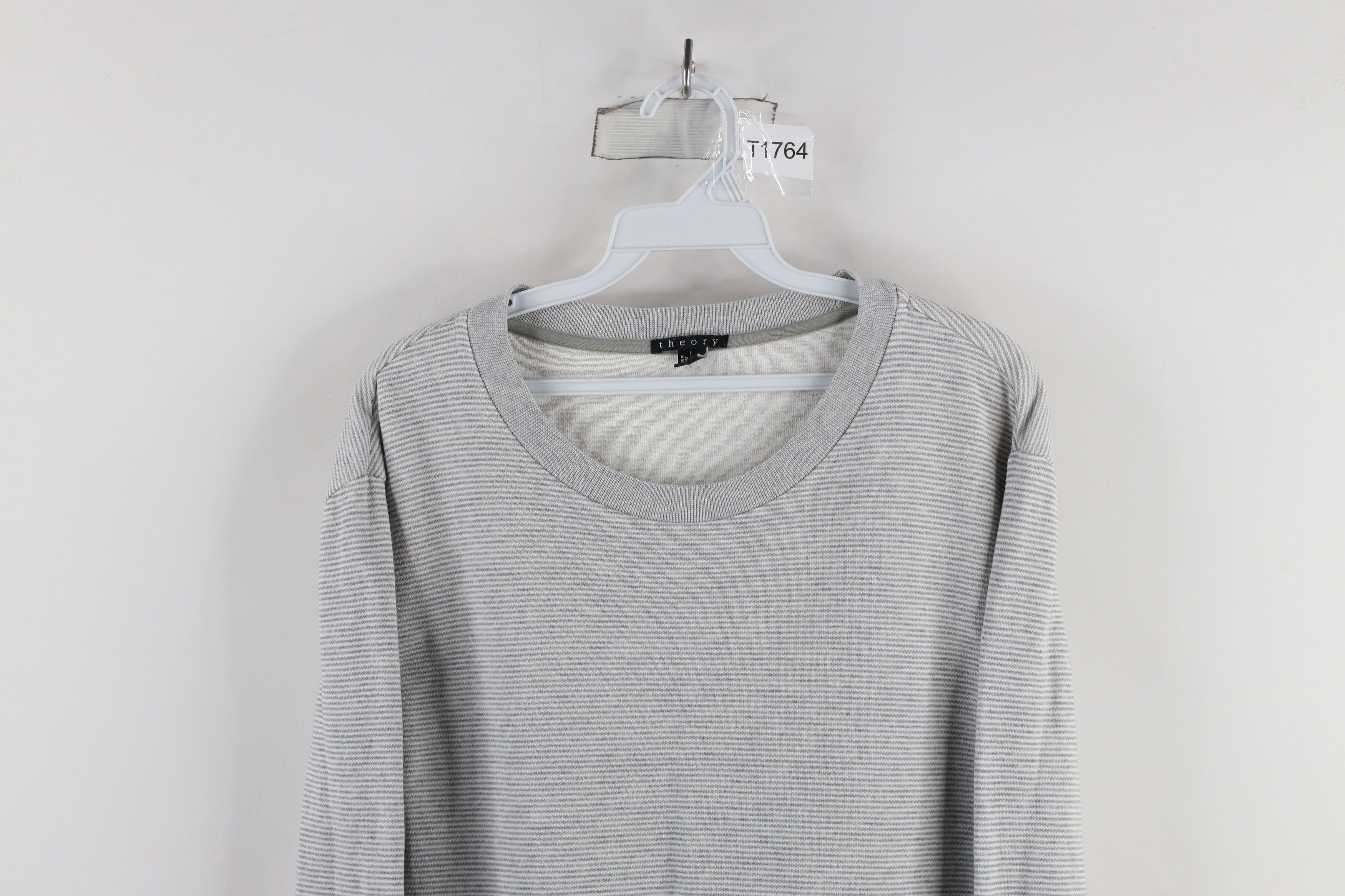 Theory × Vintage Theory Danen Indicative Striped Crewneck Sweatshirt Gray Size US M / EU 48-50 / 2 - 2 Thumbnail