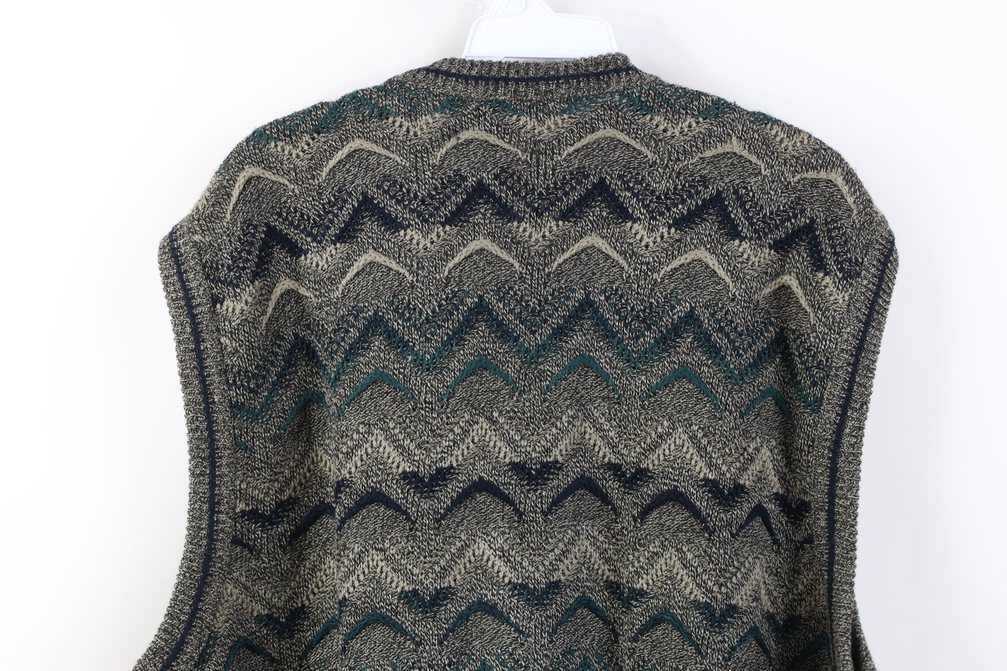 Vintage Vintage 90s Coogi Style Knit Cardigan Sweater Vest Size XL / US 12-14 / IT 48-50 - 9 Thumbnail