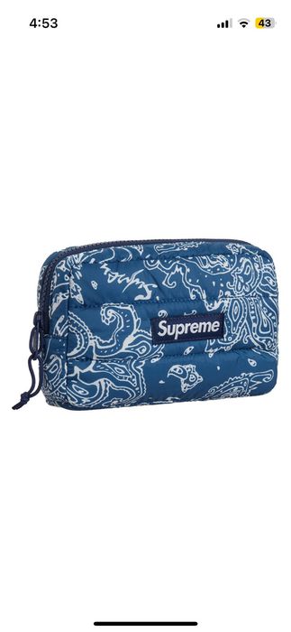 Supreme Supreme Puffer Pouch FW22 Paisley Blue | Grailed