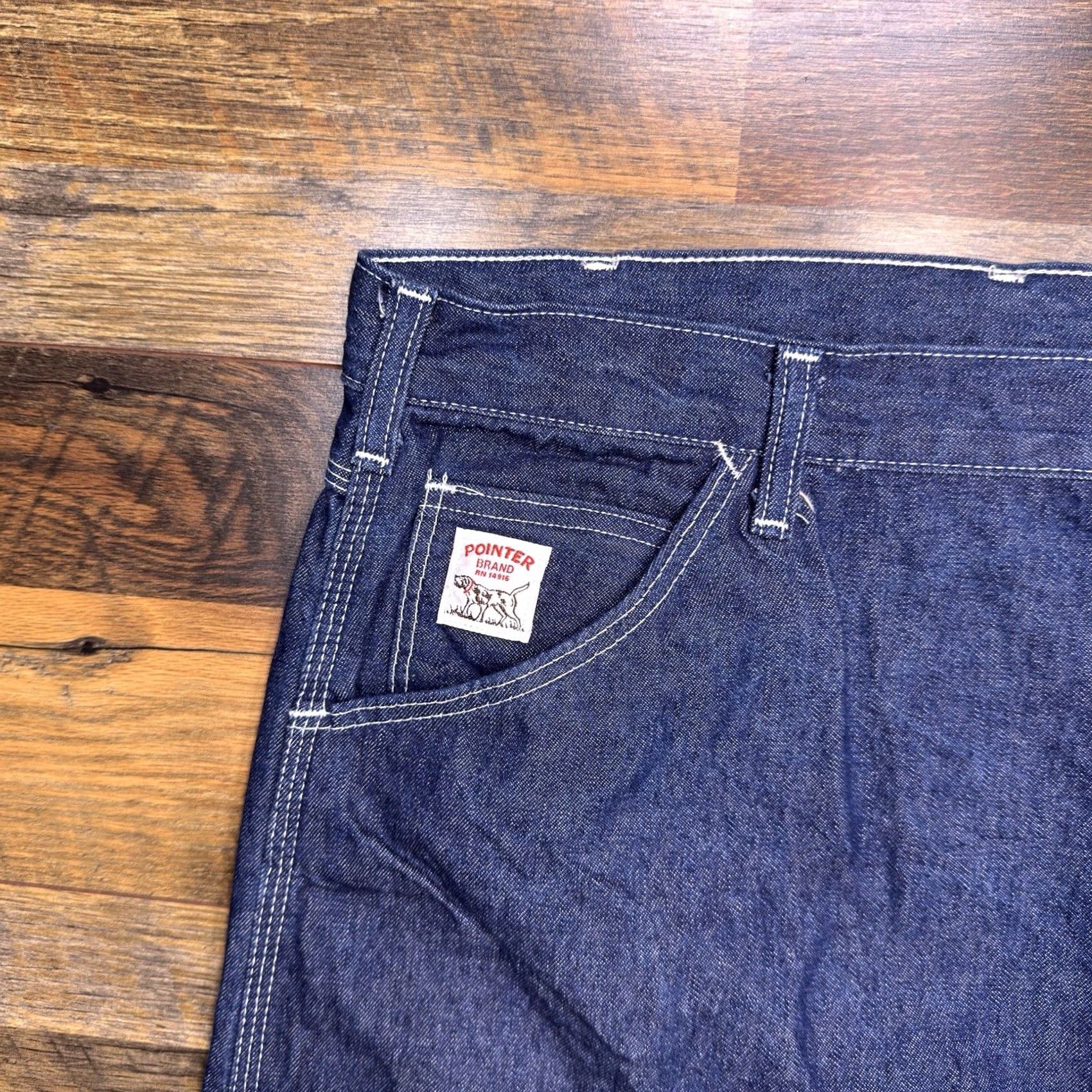 J Brand VINTAGE Pointer Brand Jeans Mens 56x30 Denim USA Made 5-Pocket Blue Cotton Straight Regular Big & Tall Mens Jeans Size US 40 / EU 56 - 4 Thumbnail