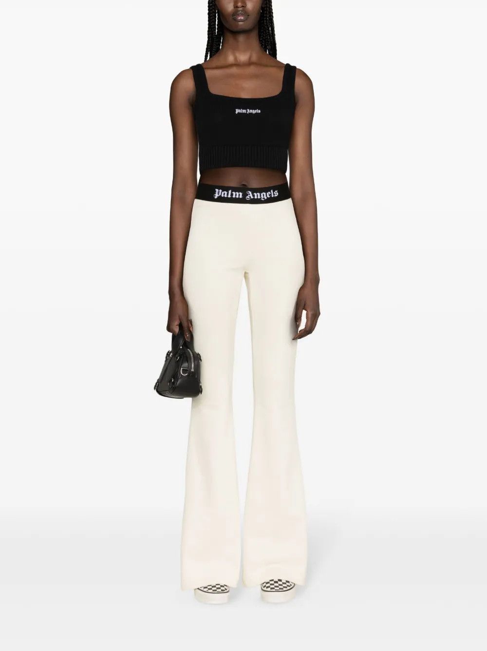 Palm Angels o1y1125 Sweatpant in Off-White/Black Size 27" / US 4 / IT 40 - 4 Thumbnail
