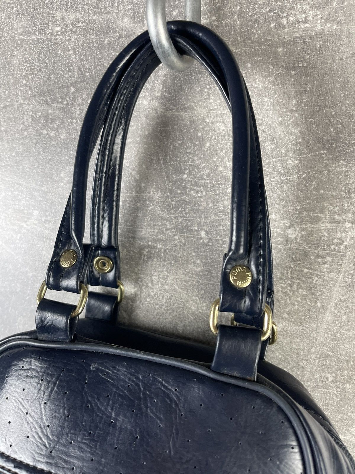 Puma Vintage Puma Mini Boston Bag Black Faux Leather Handbag Size ONE SIZE - 7 Thumbnail