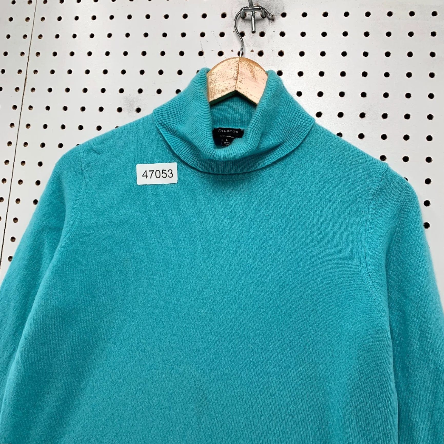 Talbots Talbots 100% Cashmere Turtleneck Sweater Womens Large Teal Lightweight Pullover Casual Size L / US 10 / IT 46 - 6 Thumbnail