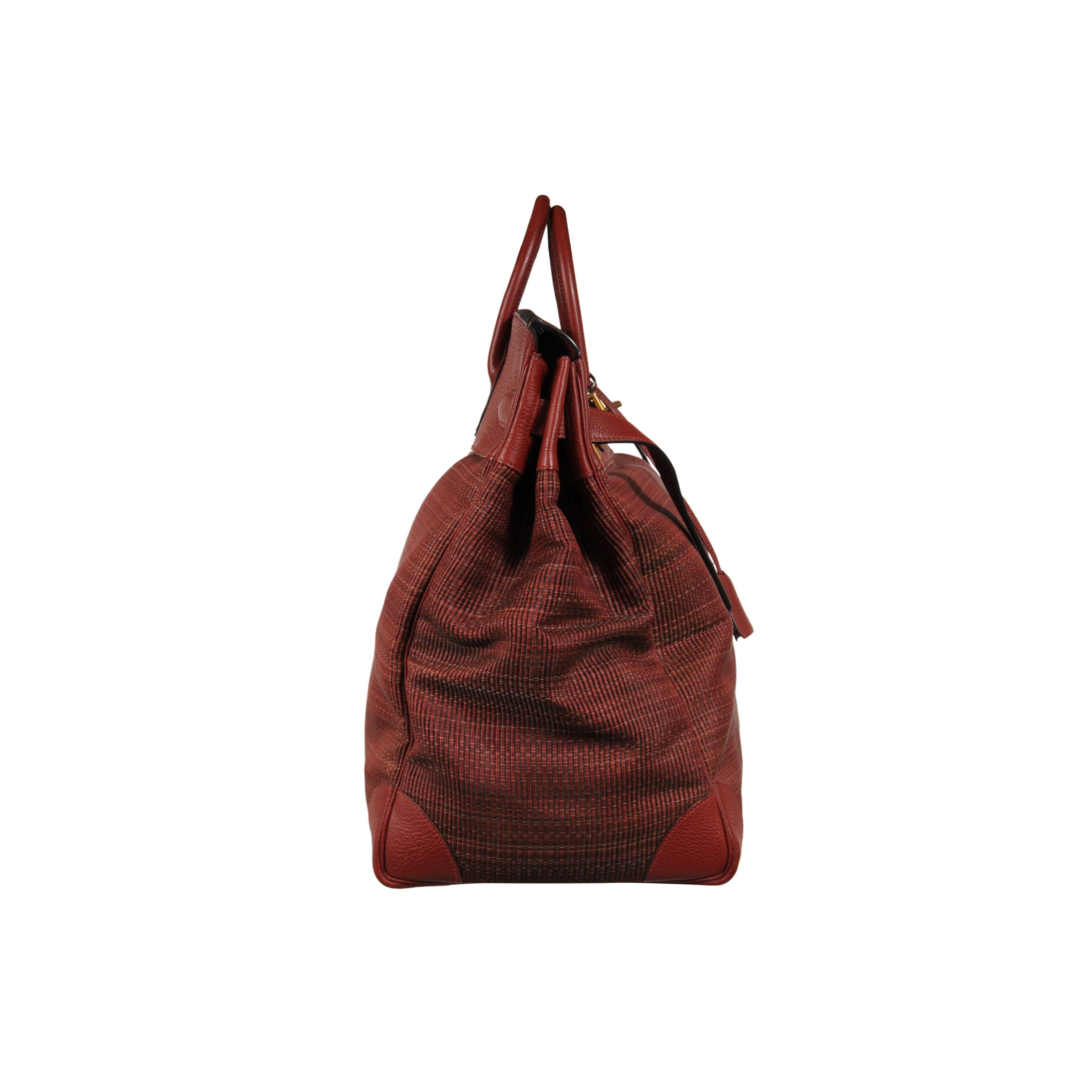 Hermes Haute A Courroies Hac 50 Red Rogue H Crinoline Buffalo Gold Size ONE SIZE - 7 Thumbnail