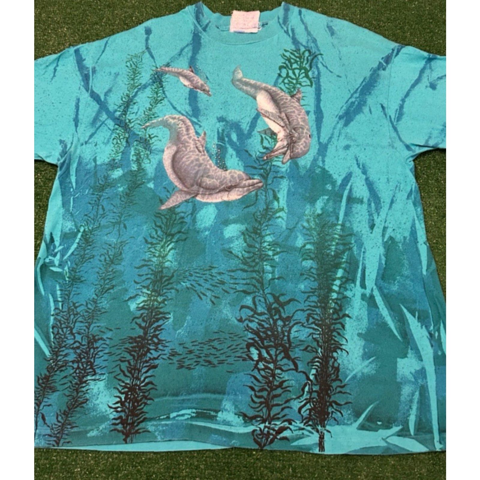 Vintage VINTAGE 90s Dolphin Ocean Nature All Over Print VTG Shirt Mens XL Blue MENS 1990s Florida Size US XL / EU 56 / 4 - 4 Thumbnail