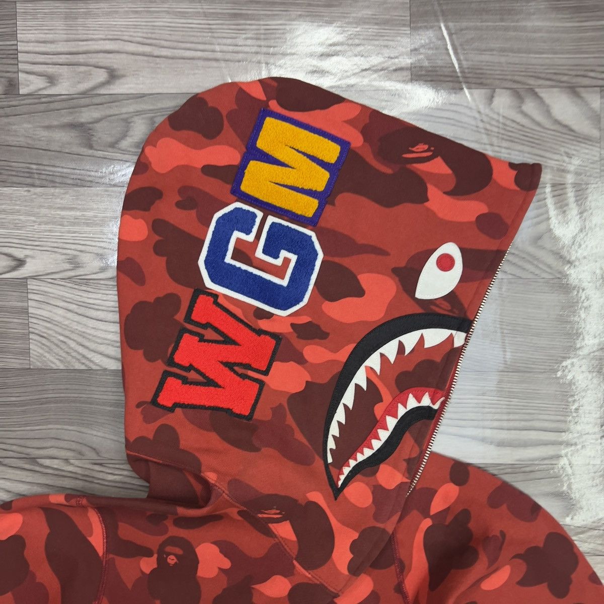 Bape Bape Red Camo Shark Full Zip Hoodie Size US XL / EU 56 / 4 - 16 Thumbnail
