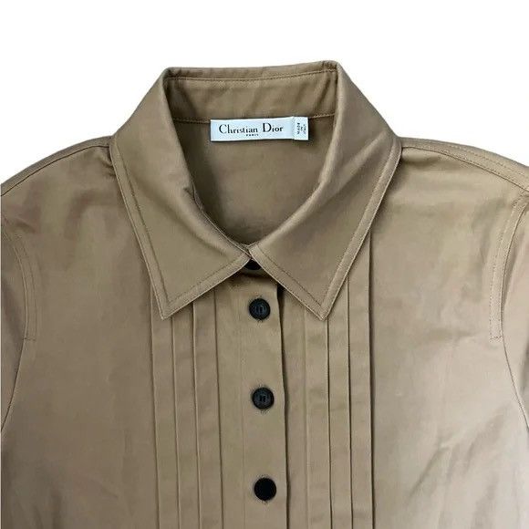 Dior Dior Belted Cotton Trench Coat Midi Dress in Tan SZ 6 NWOT Size S / US 4 / IT 40 - 6 Thumbnail