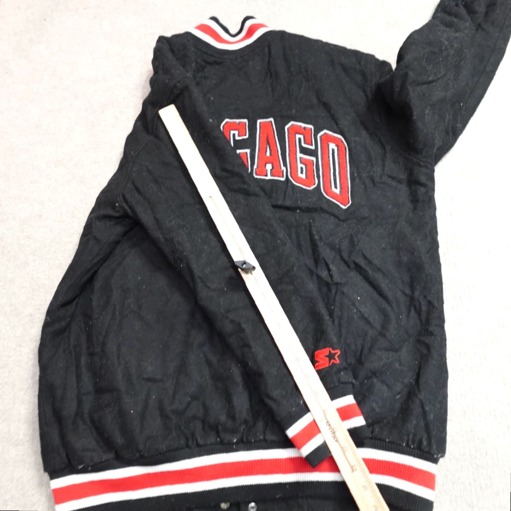 Starter Starter Jacket Chicago Bulls XL Black Bomber Label Double Sided Embroidered Men Size US XL / EU 56 / 4 - 6 Thumbnail