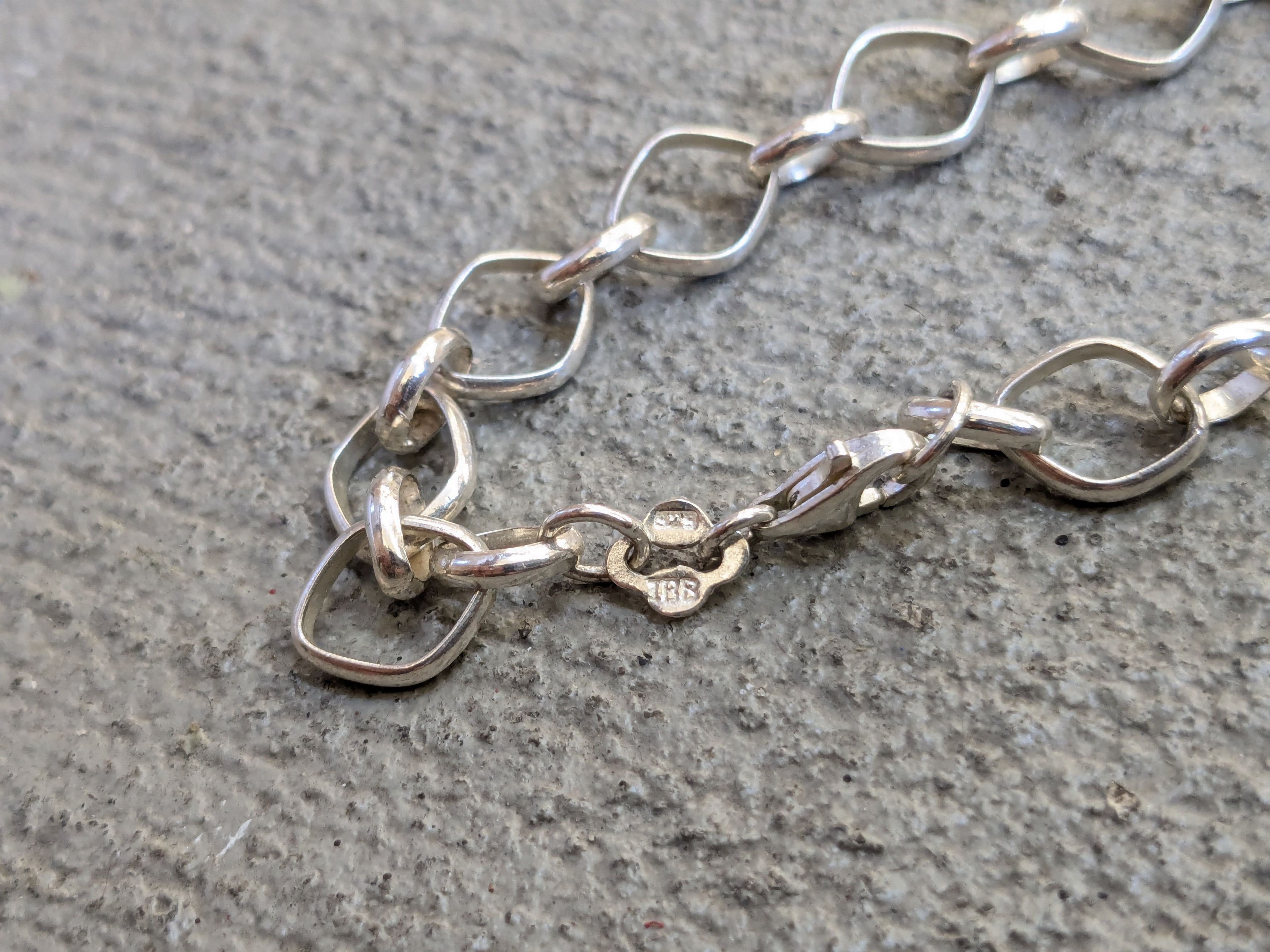 Jewelry Sterling Silver Bracelet Oval 8" Chain Link Size ONE SIZE - 9 Thumbnail