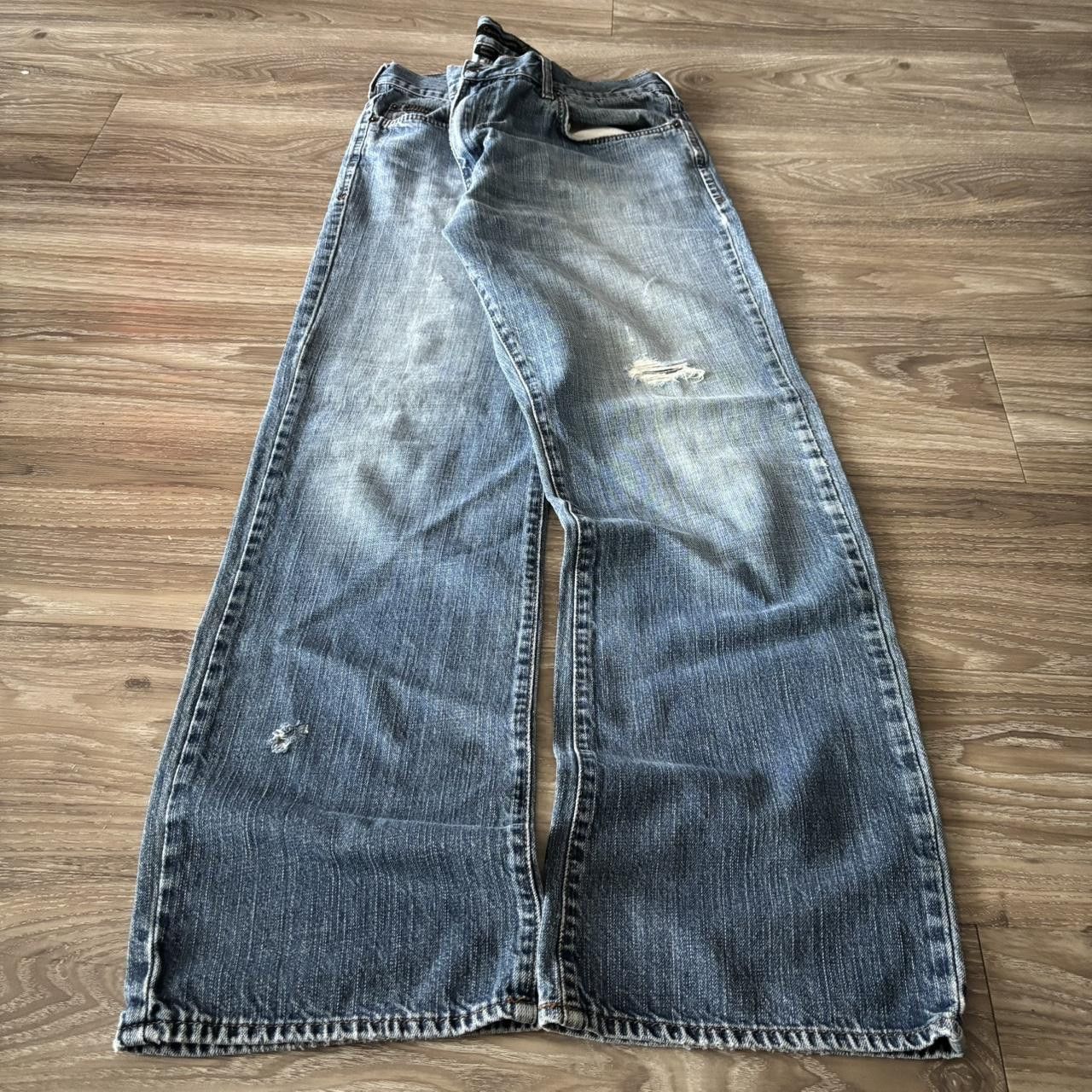 Calvin Klein Crazy Vintage Y2K/2000s Grunge Faded Calvin Klein Distressed Bootcut Denim Jeans! 36x32 Size US 36 / EU 52 - 3 Thumbnail