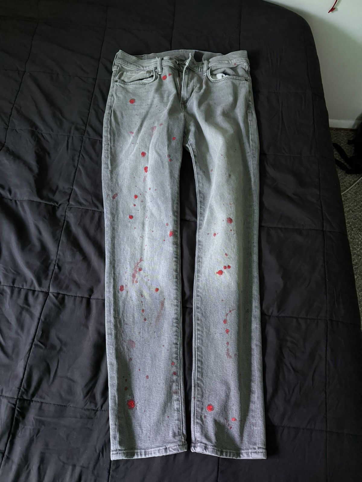Other Gray + Red Paint Splatter jeans Size US 32 / EU 48 - 4 Thumbnail