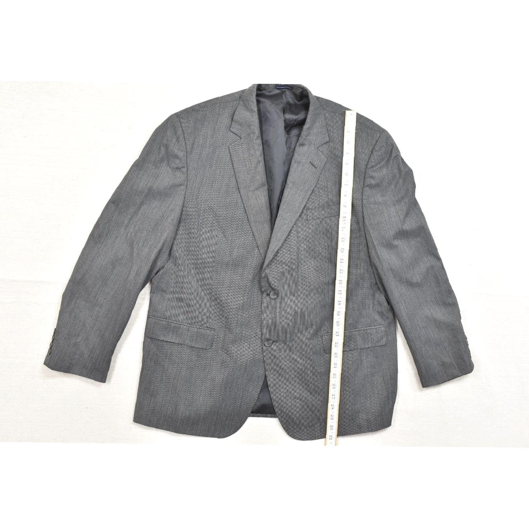 Izod IZOD Blazer Gray Striped 2-Button Single-Breasted 46R Wool Polyester Regular Men’s Jacket, 2 Piece, Made in India Size 46R - 3 Thumbnail