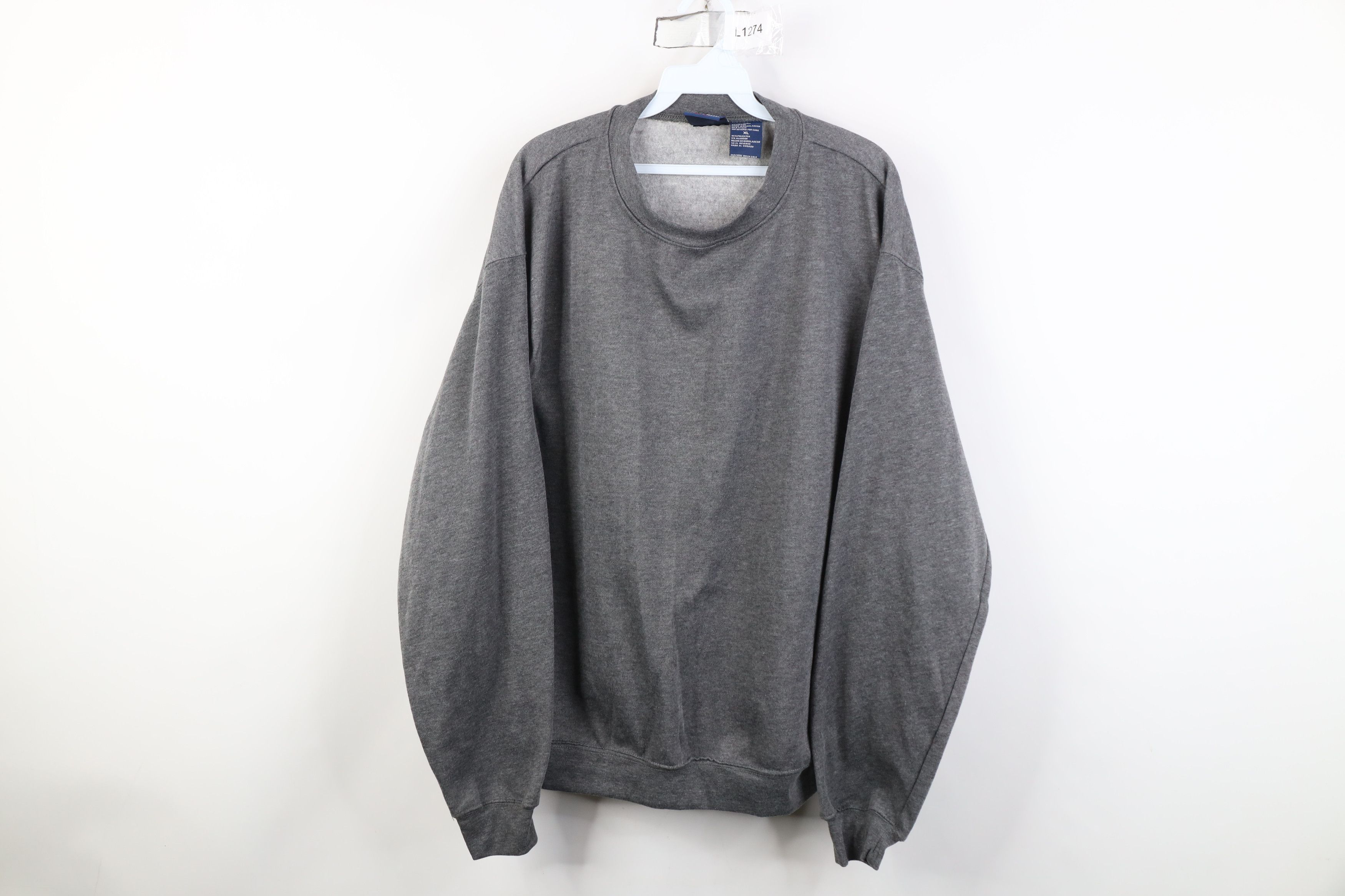 Vintage Vintage 90s Y2K Streetwear Faded Blank Crewneck Sweatshirt Size US XL / EU 56 / 4 - 1 Thumbnail