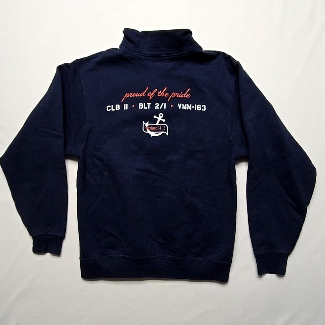 Jerzees Vintage Navy Pride of the Pacific II MEU Sweatshirt Small Size US S / EU 44-46 / 1 - 5 Thumbnail