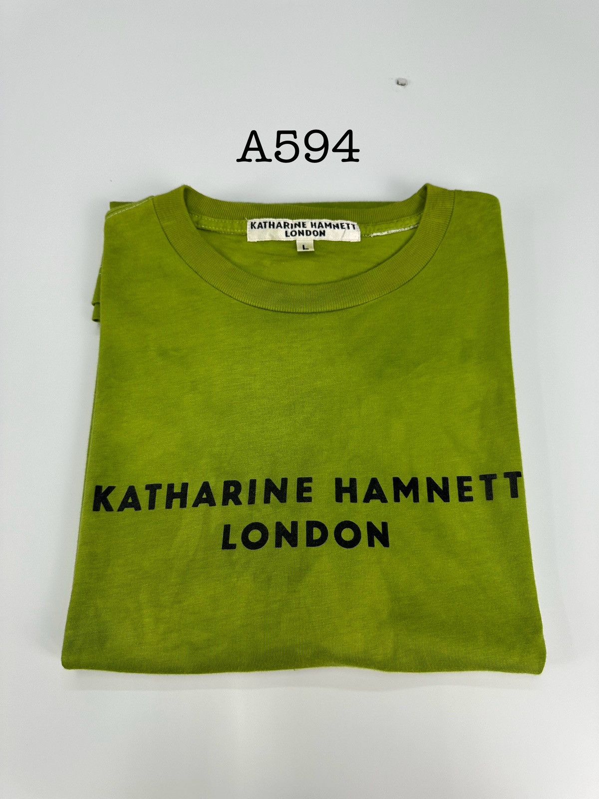 Designer × Katharine Hamnett London × Vintage Vintage Katharine Hamnet London Bleach Faded Tshirt A594 Size US L / EU 52-54 / 3 - 11 Thumbnail