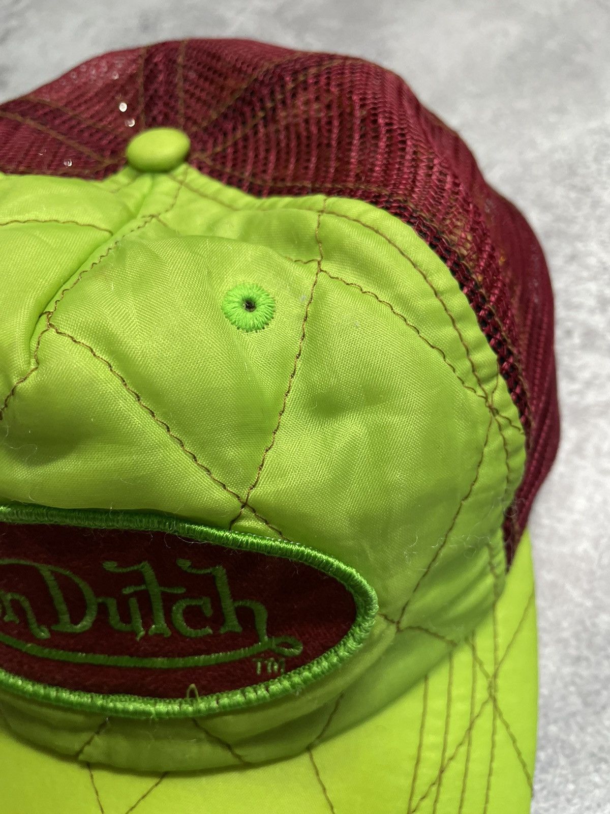 Von Dutch Von Dutch Vtg Y2K Green Trucker Cap Mesh Snapback Size ONE SIZE - 5 Thumbnail