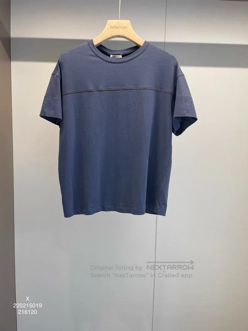 Brunello Cucinelli Brunello Cucinelli Haze Blue Cotton T-Shirt Size M / US 6-8 / IT 42-44 - 1 Thumbnail