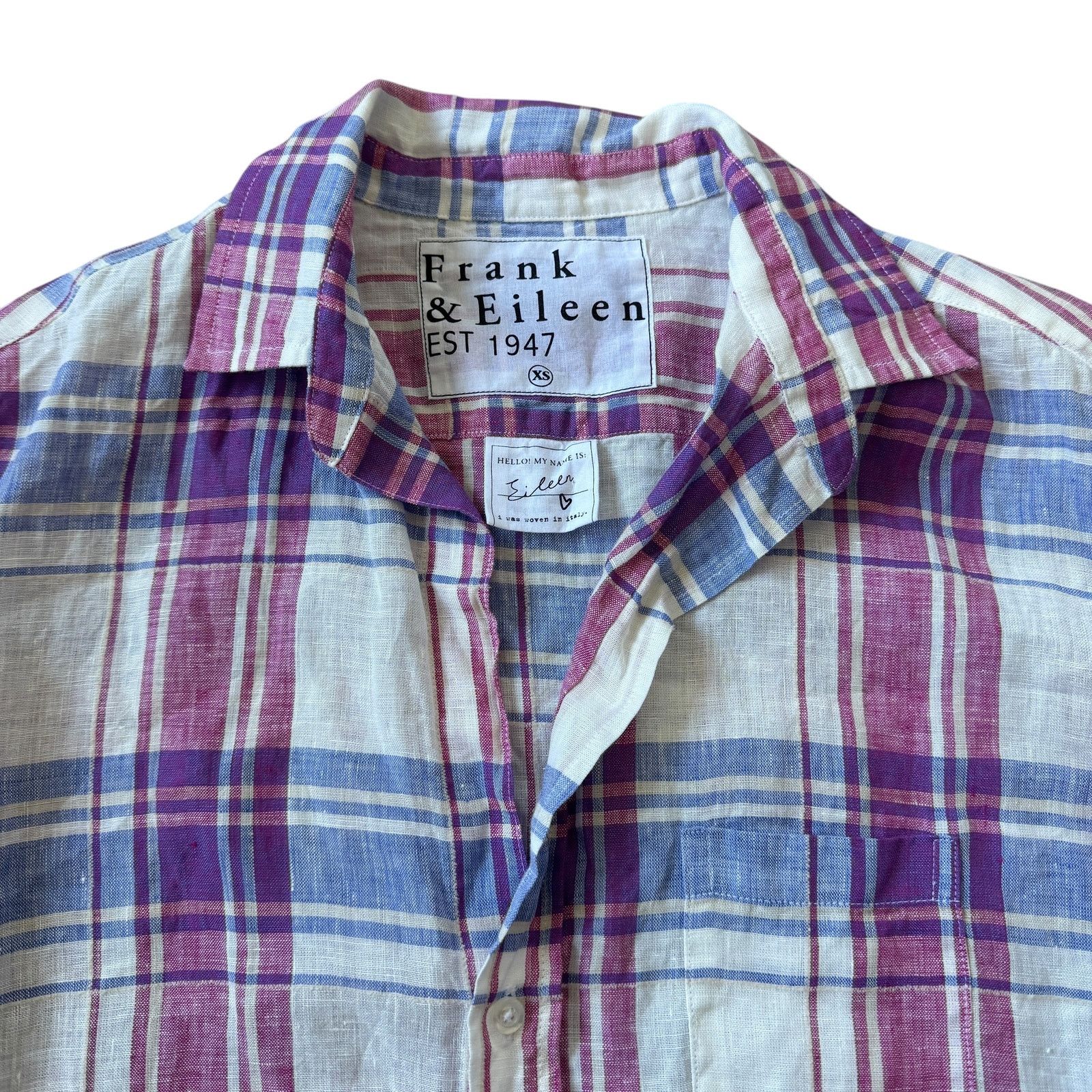 Frank & Eileen Frank & Eileen Barry Woven Button Up Shirt Pink Blue Plaid Size XS / US 0-2 / IT 36-38 - 5 Thumbnail