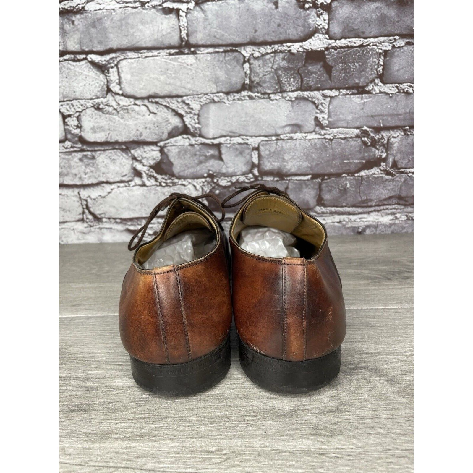 Magnanni Neiman Marcus Brown Leather Cap Toe Oxfords Shoes M