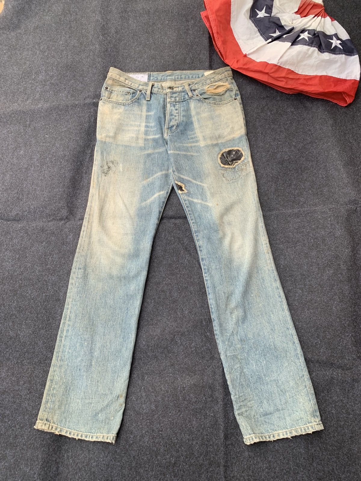 Vintage Rare Distressed Ossa Mondo Jeans – Made in Japan 🇯🇵 Size US 33 - 2 Thumbnail