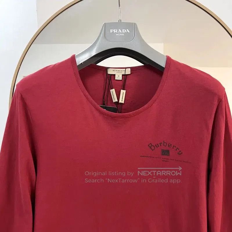 Burberry Burberry Red Cotton Long Sleeve T. Size US M / EU 48-50 / 2 - 3 Thumbnail