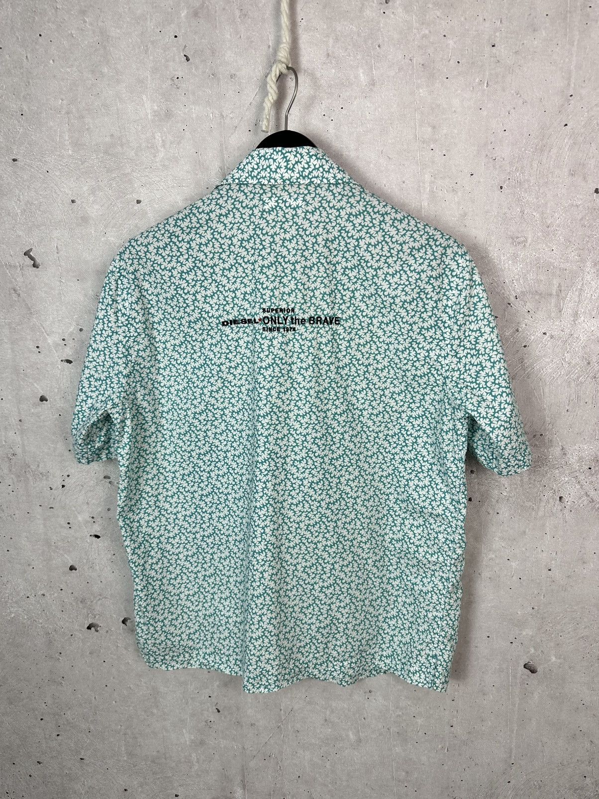 Diesel Diesel Printed Logo Button-up Short Sleeve Cotton Shirt Size US XL / EU 56 / 4 - 7 Thumbnail