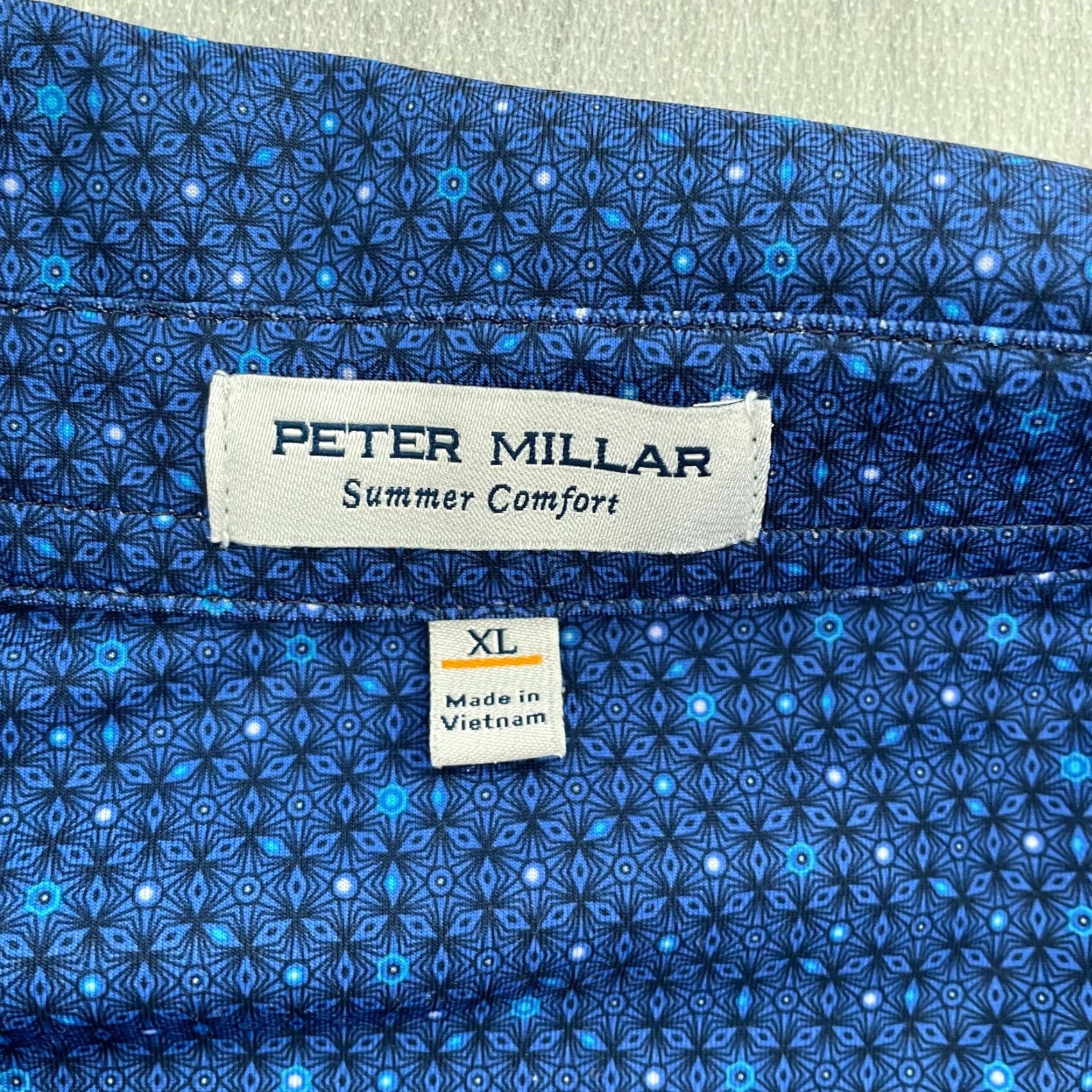 Peter Millar Peter Millar Polo Shirt Adult XL Extra Large Blue Golf All Over Print Stars Mens Size US XL / EU 56 / 4 - 6 Thumbnail