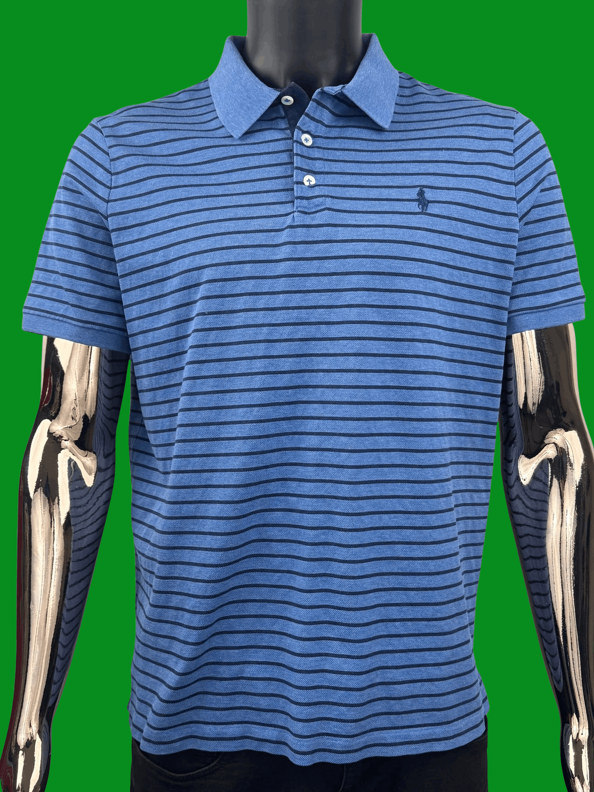 Polo Ralph Lauren VTG Polo Ralph Lauren Classic Fit Striped Mesh Polo Shirt Size US L / EU 52-54 / 3 - 3 Thumbnail