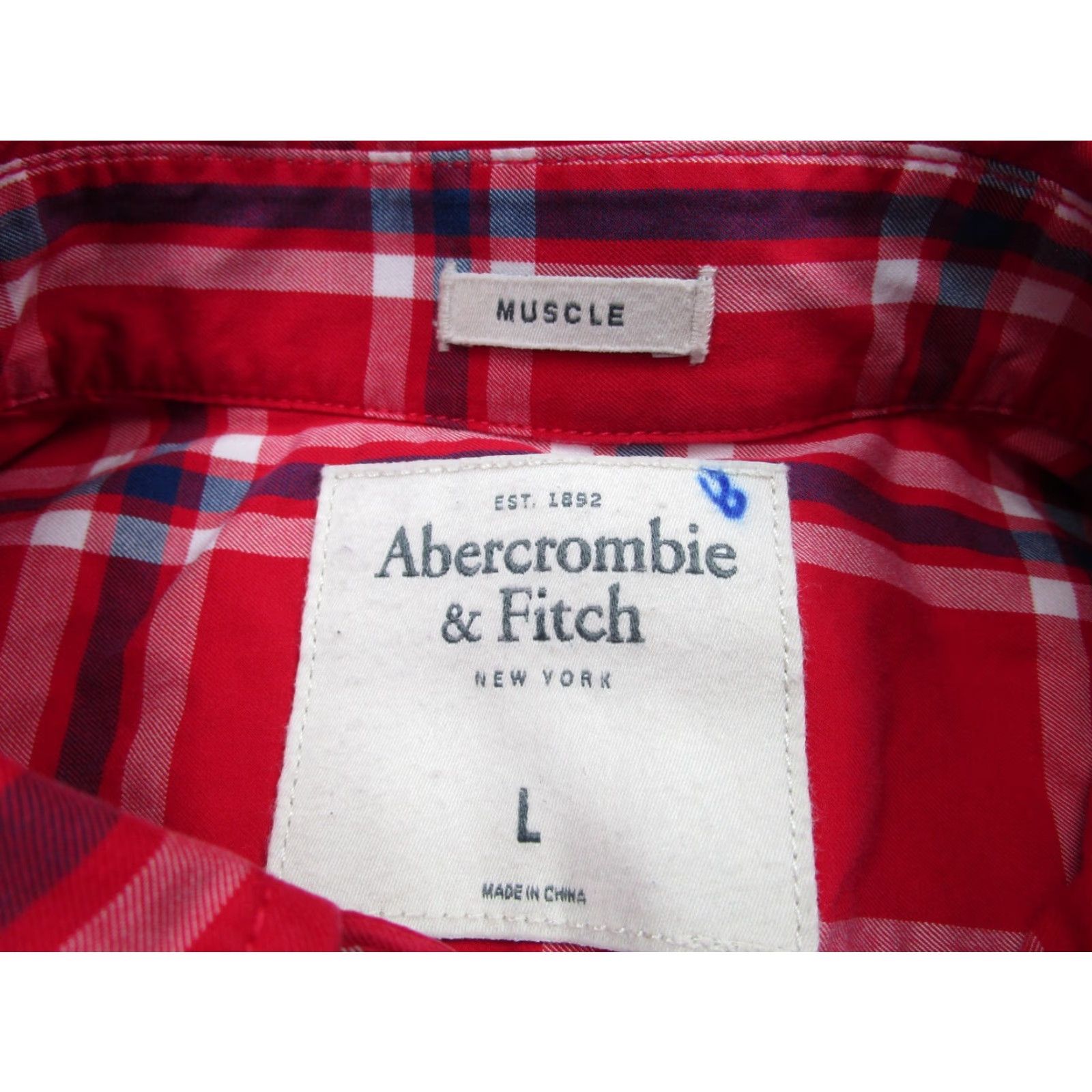 Abercrombie & Fitch VINTAGE Abercrombie & Fitch Shirt Mens L Red Navy Plaid Slim Button-Down Collared Crew Preppy 90s Mens Size US L / EU 52-54 / 3 - 4 Thumbnail