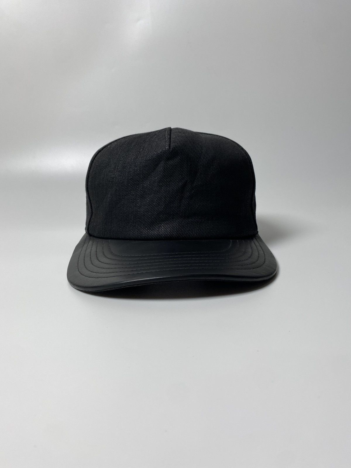 Rick Owens RICK OWENS LEATHER BRIM WAXED CAP Size ONE SIZE - 1 Thumbnail