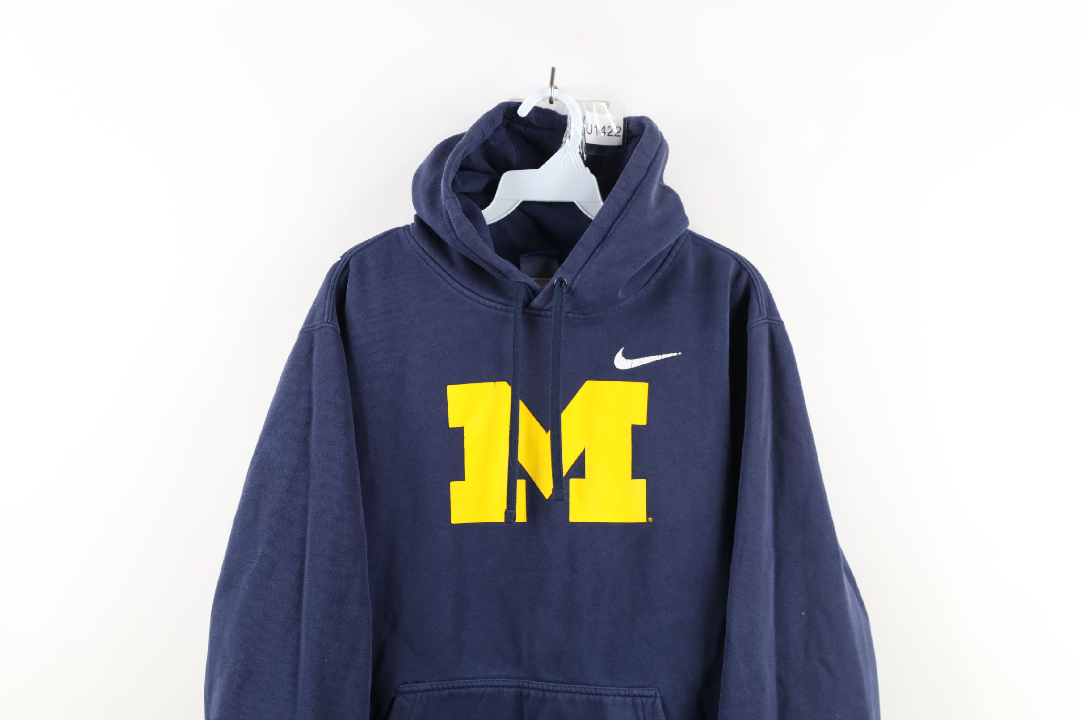 Nike × Vintage Nike Mens M University of Michigan Hoodie Sweatshirt Blue Size US L / EU 52-54 / 3 - 2 Thumbnail