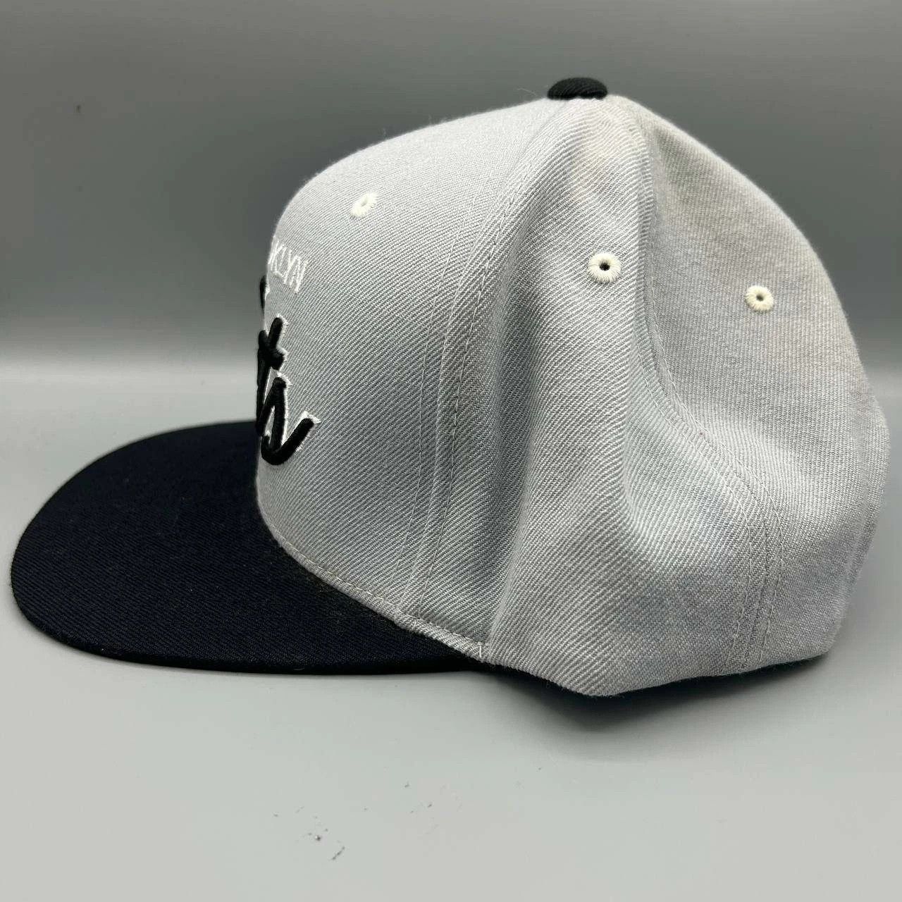 Mitchell & Ness Brooklyn Nets Hat Men Gray Black Embroidered Snap Back Wool Size ONE SIZE - 7 Thumbnail