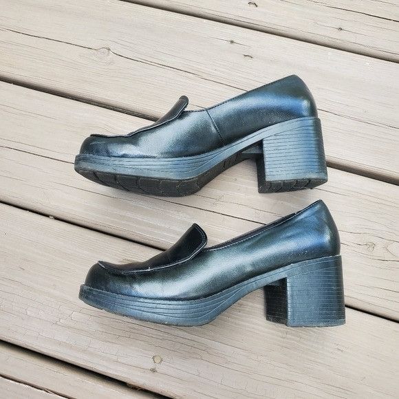 Vintage Vintage 90s y2k Bratz Black Vegan Leather Platform Oxfords Size US 8 / IT 38 - 2 Thumbnail