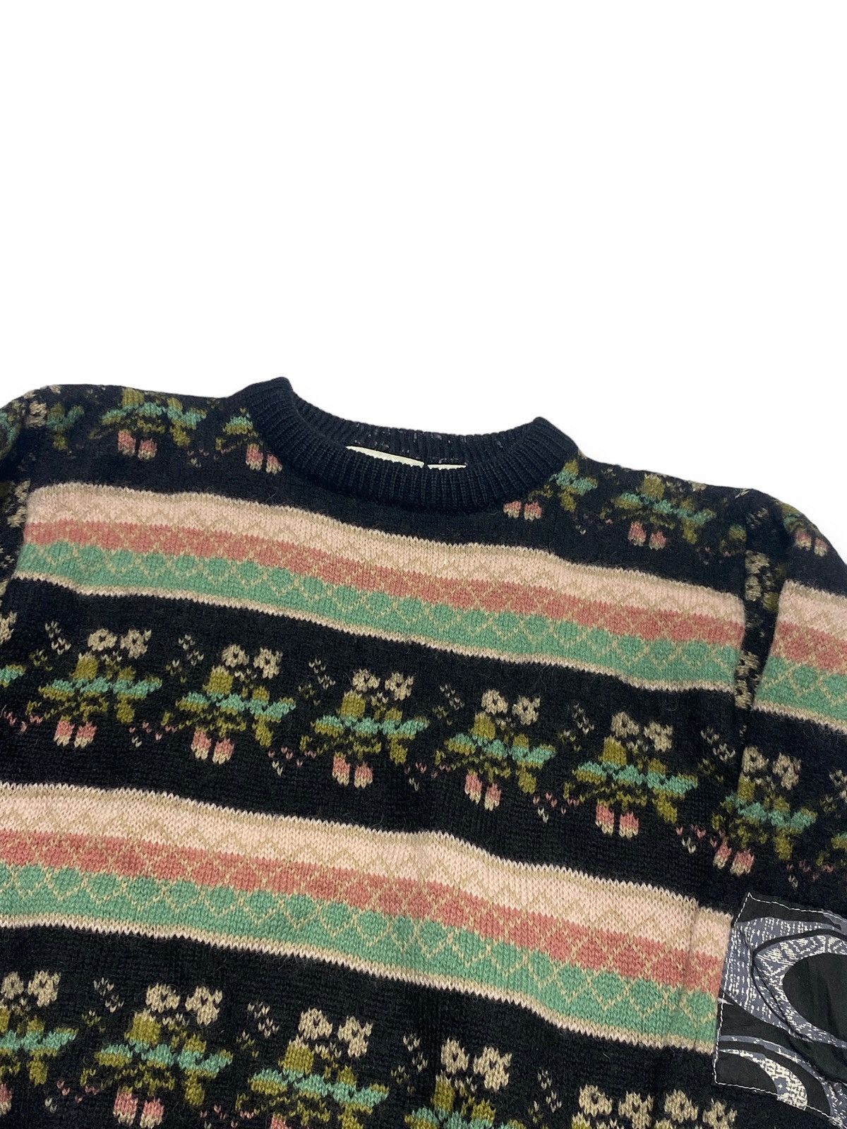Vintage 80s Vintage Fun Knitz Wool Crazy Pattern Flowers Sweater Size US S / EU 44-46 / 1 - 2 Thumbnail