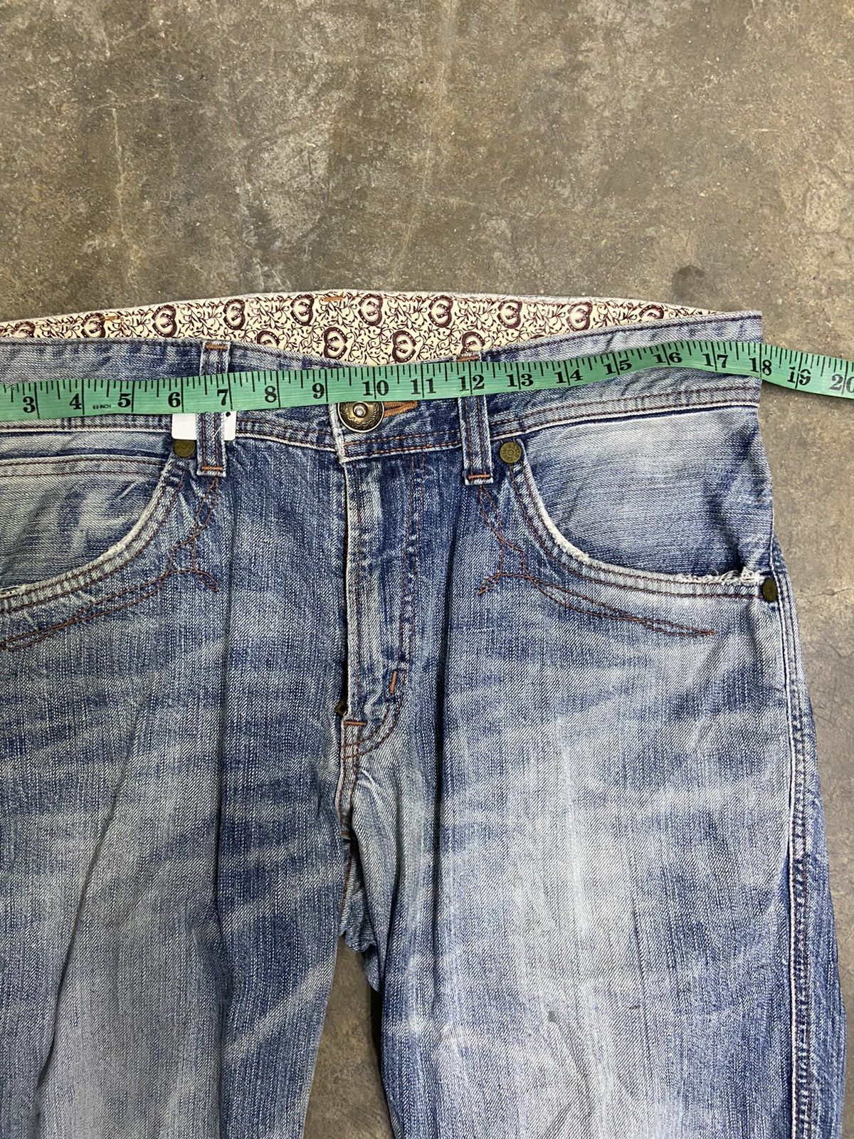 Le Grande Bleu (L.G.B.) 🔥 Vtg Edwin Jeans Blue Trip flare Street fashion distressed Size US 36 / EU 52 - 17 Thumbnail