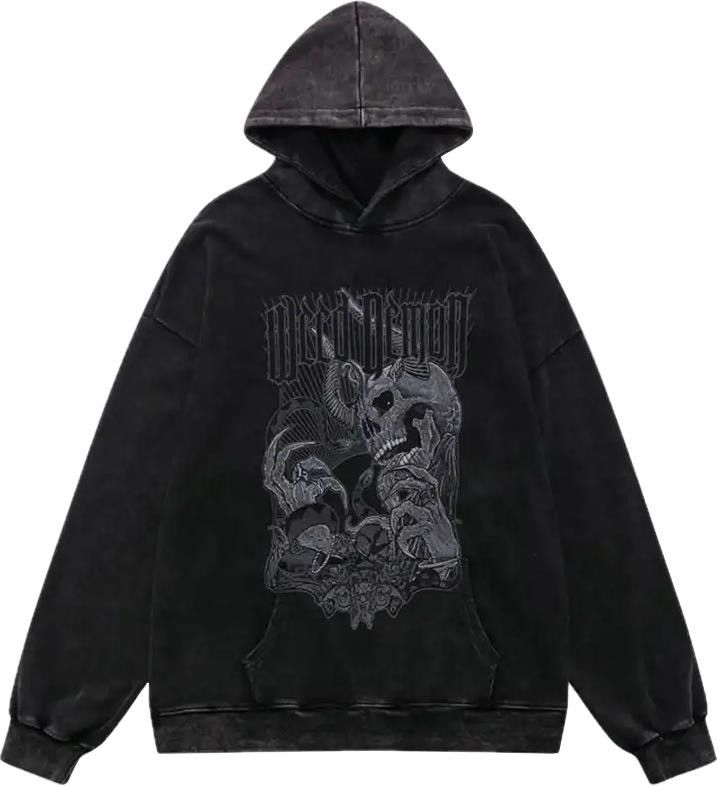 Japanese Brand Devil Skull Skeleton Graphic Hoodie Size US L / EU 52-54 / 3 - 1 Thumbnail