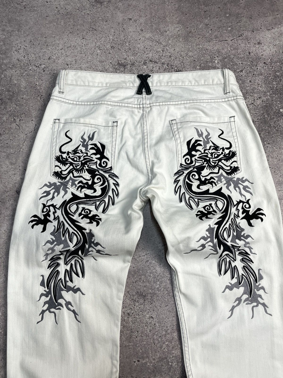 Ed Hardy Crazy Vintage 00s Ed Hardy Jnco Dragon Embroidered Pants NWT Size US 34 / EU 50 - 3 Thumbnail