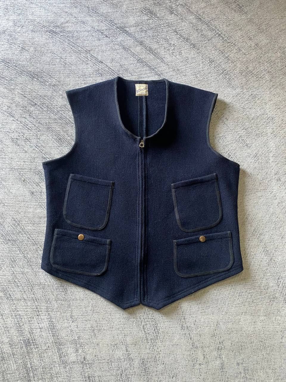 Japanese Brand Rare Belafonte Wool Deck Vest Buckle Back Navy Size US M / EU 48-50 / 2 - 1 Thumbnail