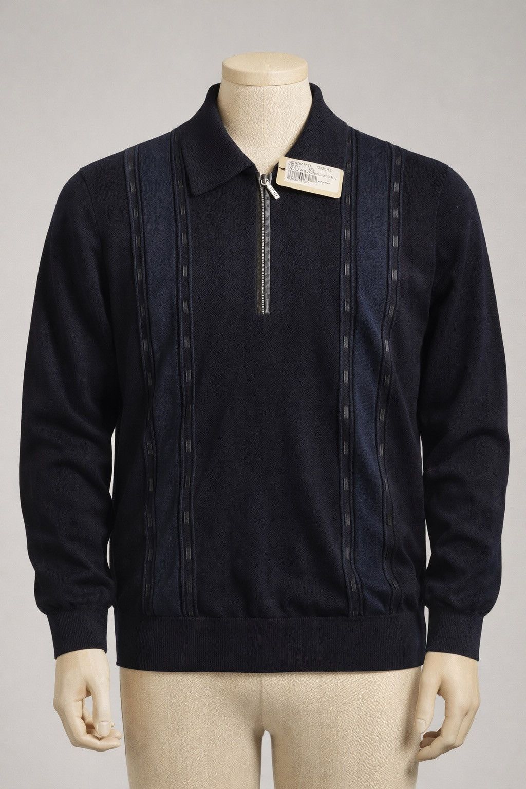 Zilli Zilli Zip Knit Polo IT52 Black Wool Blend Italy Size US L / EU 52-54 / 3 - 1 Thumbnail