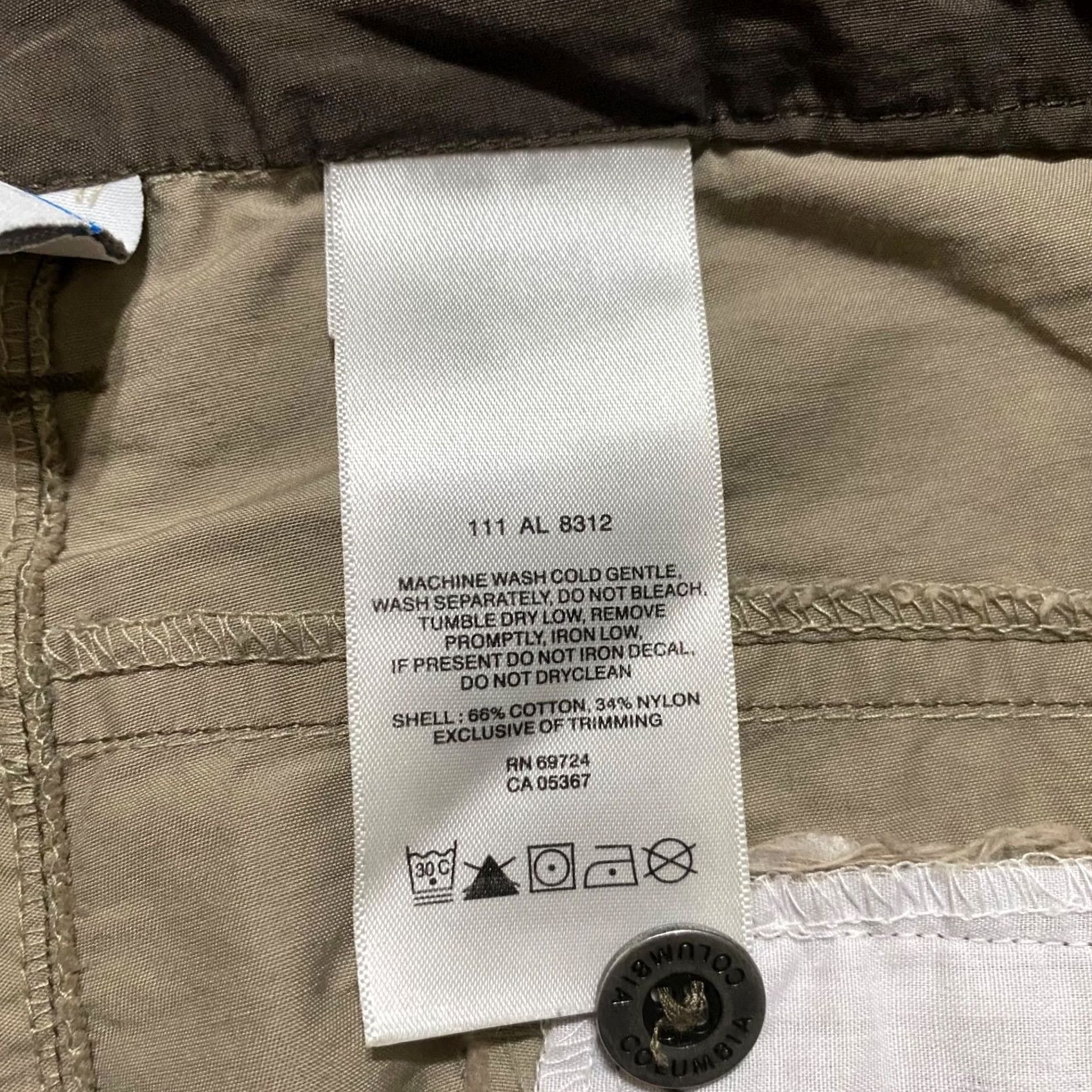 Vintage Columbia Pants Womens L Beige Capri Outdoor Hiking Cotton Nylon Mid Rise Size 36" / US 14 / IT 50 - 4 Thumbnail