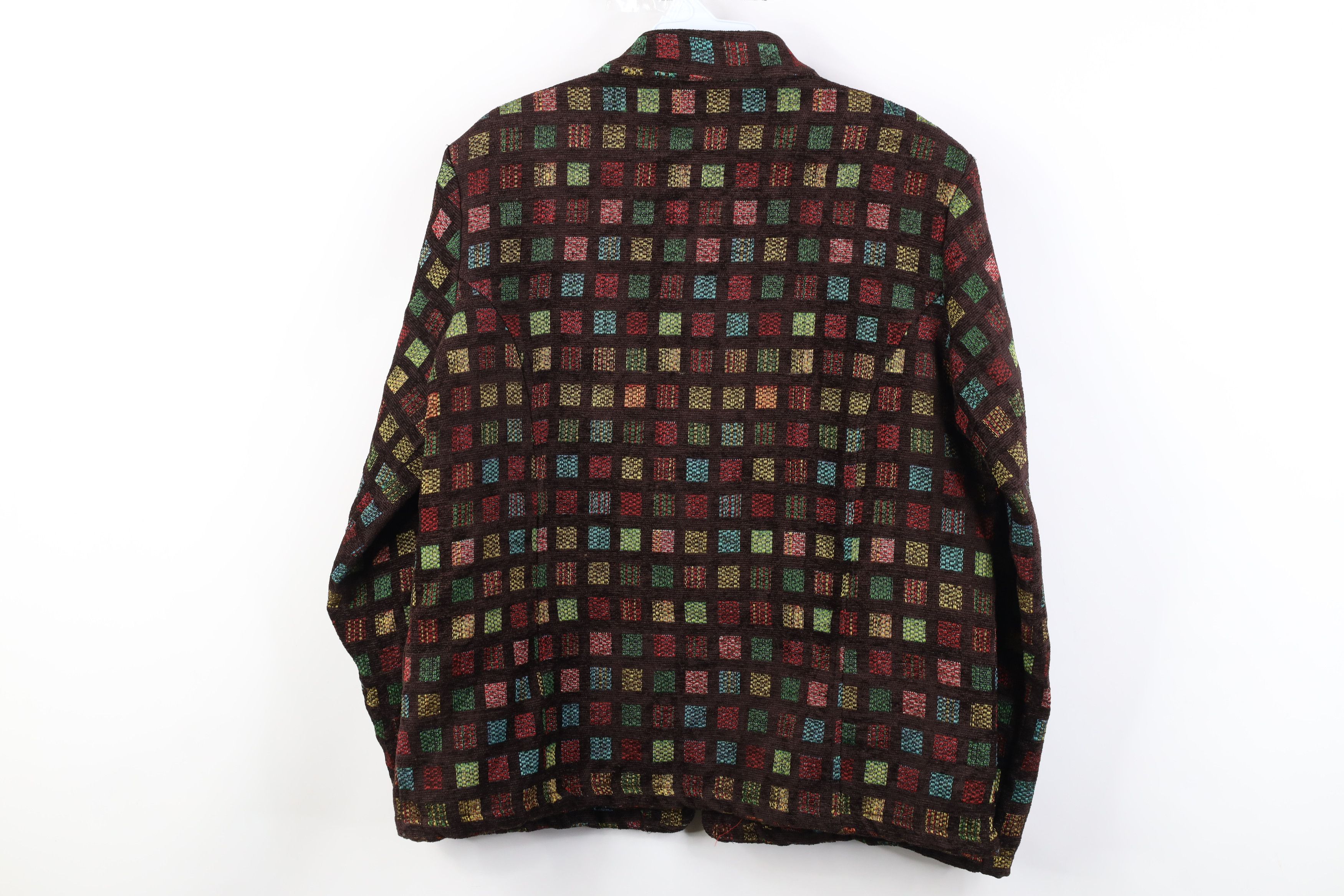 Vintage Vintage 90s Streetwear Checkered Evening Blazer Jacket Coat Size L / US 10 / IT 46 - 10 Thumbnail