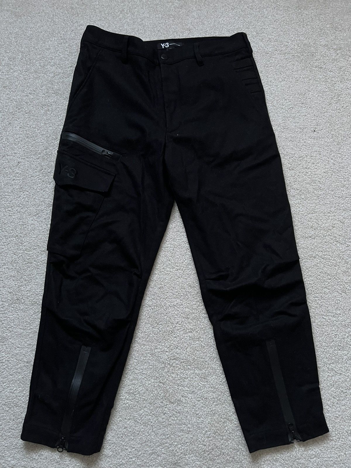 Y-3 Y-3 Black Wool Cargo Pants Size US 30 / EU 46 - 1 Thumbnail