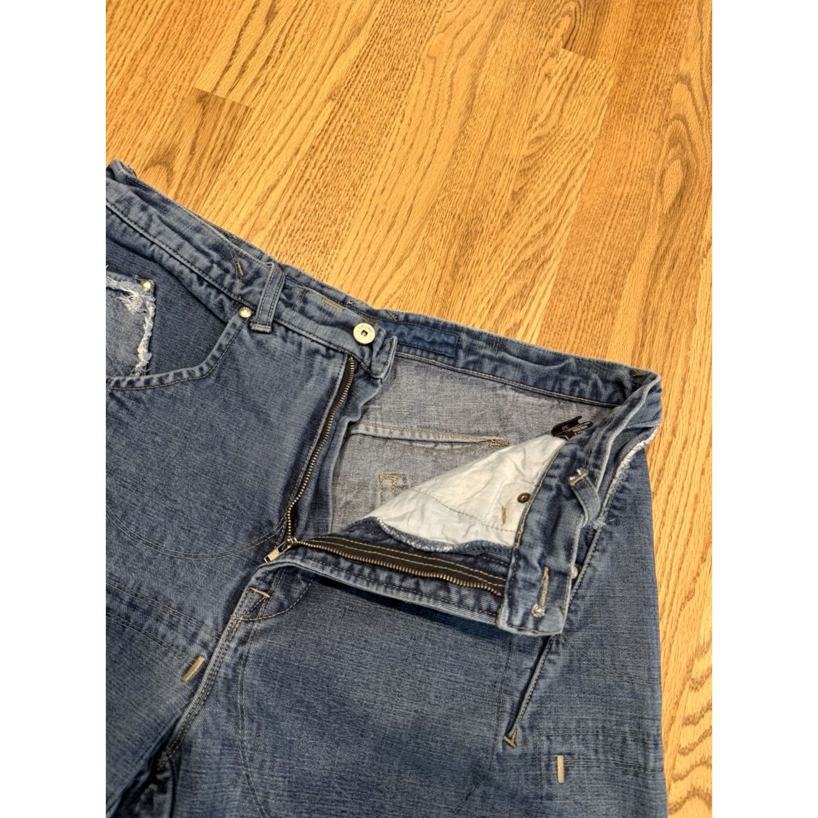 Denime VINTAGE Girbaud Denim Jeans Men’s 36 34x32.5 Patchwork Wide-Leg 90s Hip Hop Vintage Baggy Size US 36 / EU 52 - 6 Thumbnail