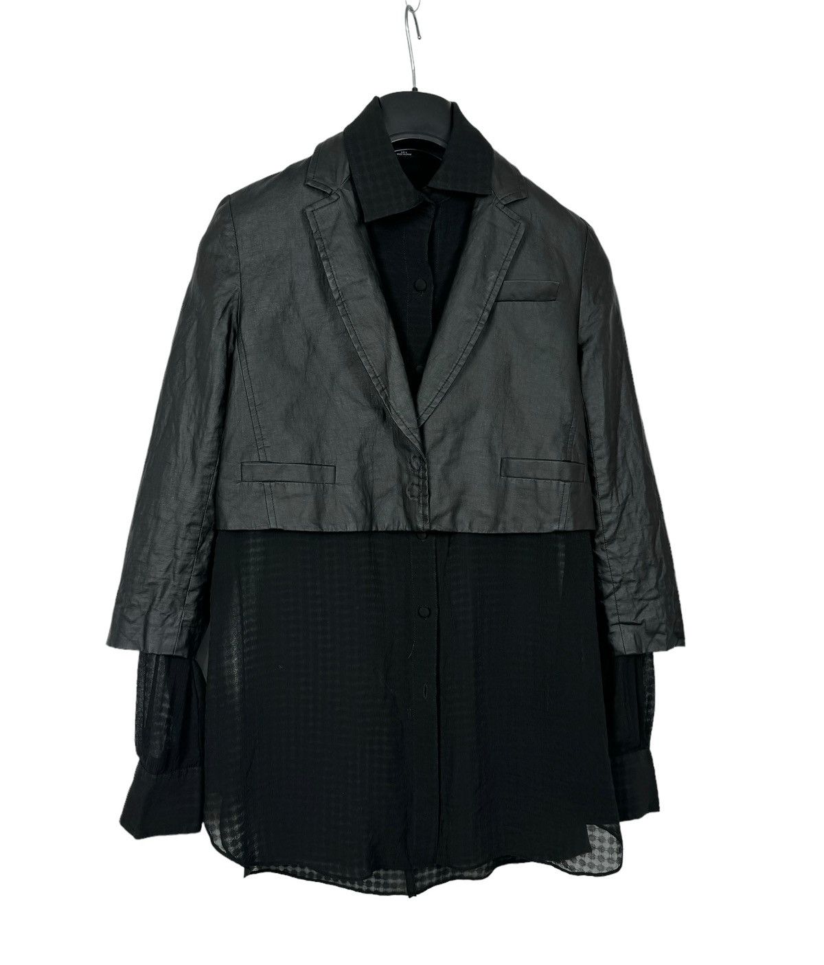 Alexander Wang Alexander Wang 2in1 Waxed Jacket with silk Shirt size 4 Size L / US 10 / IT 46 - 15 Thumbnail
